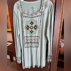Double D Ranch teal tunic SZ Large